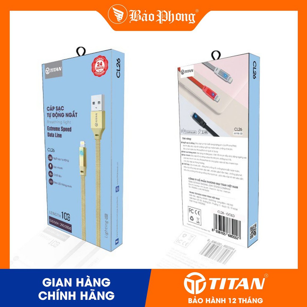 CÁP NGẮT TỰ ĐỘNG LIGHTNING TITAN CL26
