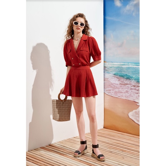 Quần đùi loe giả chân váy xếp lụa đũi 2 màu 2SO1004 ADORE DRESS