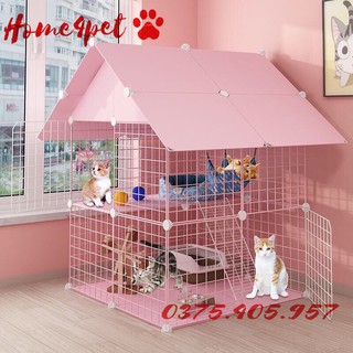 [ XẢ HÀNG ] Quây chuồng chó mèo lắp ghép nuôi thú cưng sơn tĩnh điện giá rẻ, bền đẹp [ TẶNG KÈM BÚA GÕ, DÂY RÚT NHỰA]10