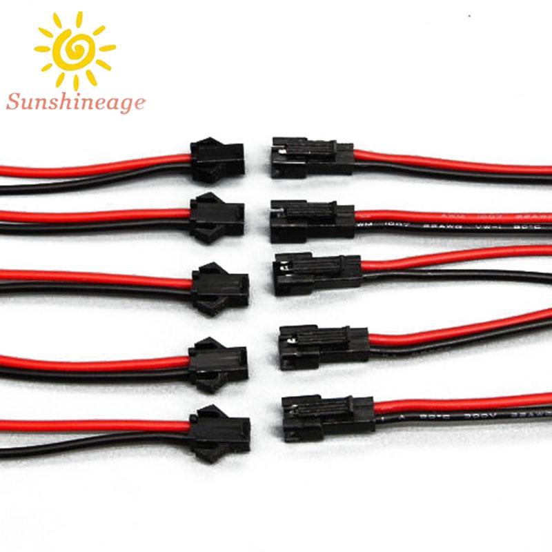 Bộ 10 đầu cáp nối PVC 24AWG 2 chân 2P 10 cm 2.54mm màu đỏ / đen bền bỉ đa năng chuyên nghiệp