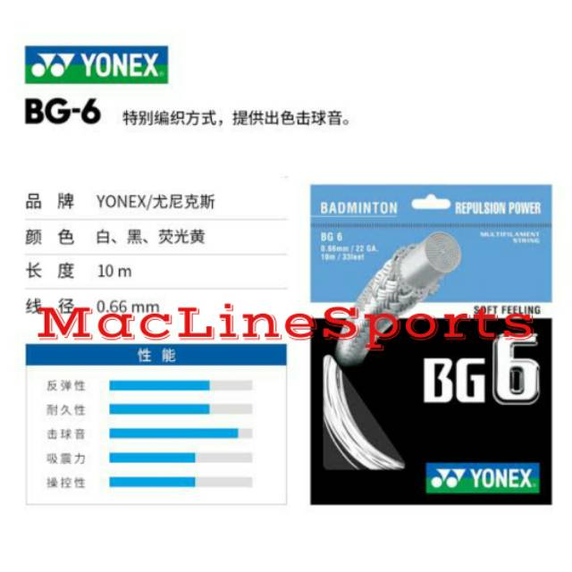 Dây Đàn Hồi Yonex Bg6 Original Yonex String Bg 6 String Made In Japan