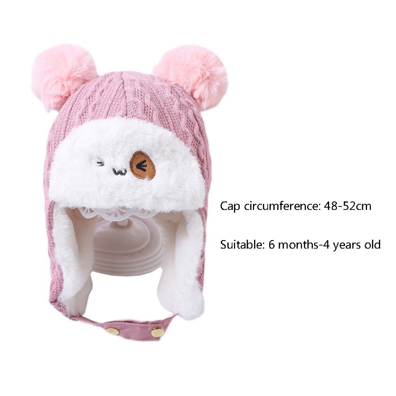 Mũ Beanie Vải Cotton Mềm Mại Dày Dặn Giữ Ấm Mùa Đông Cho Bé