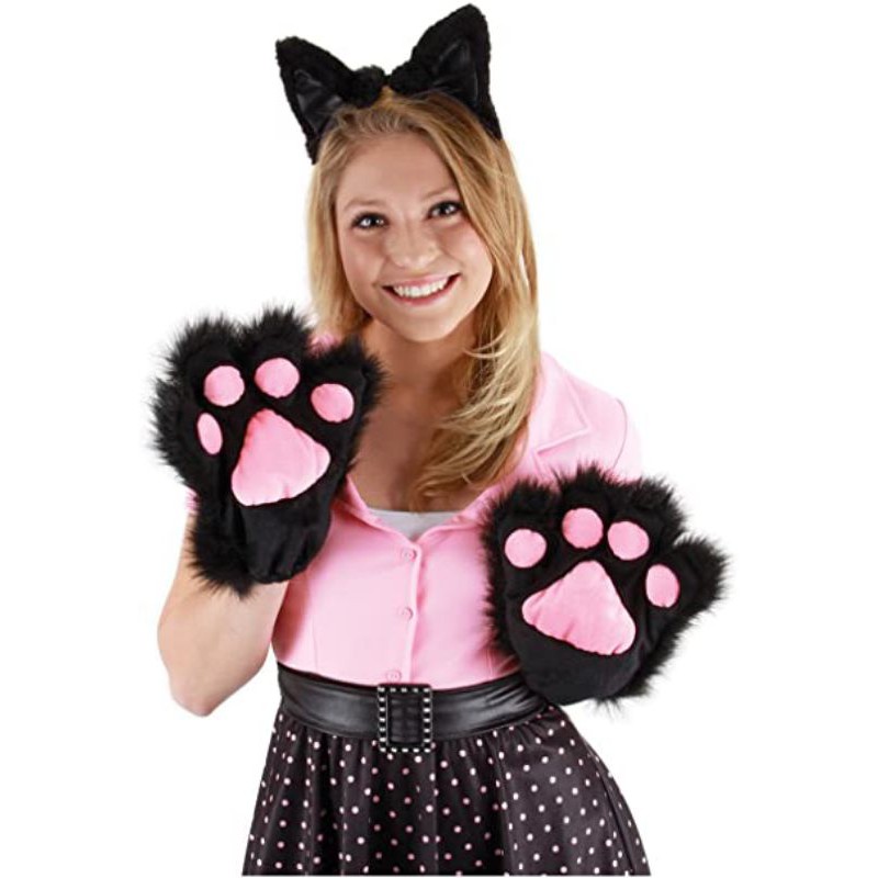 Cặp bao tay chân mèo neko chan - găng tay lông trắng đen - phụ kiện cosplay  hóa trang Halloween | BigBuy360 - bigbuy360.vn