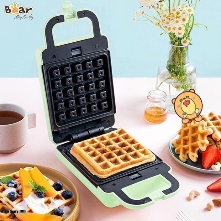 Máy kẹp nướng bánh waffle, sandwich đa năng Bear