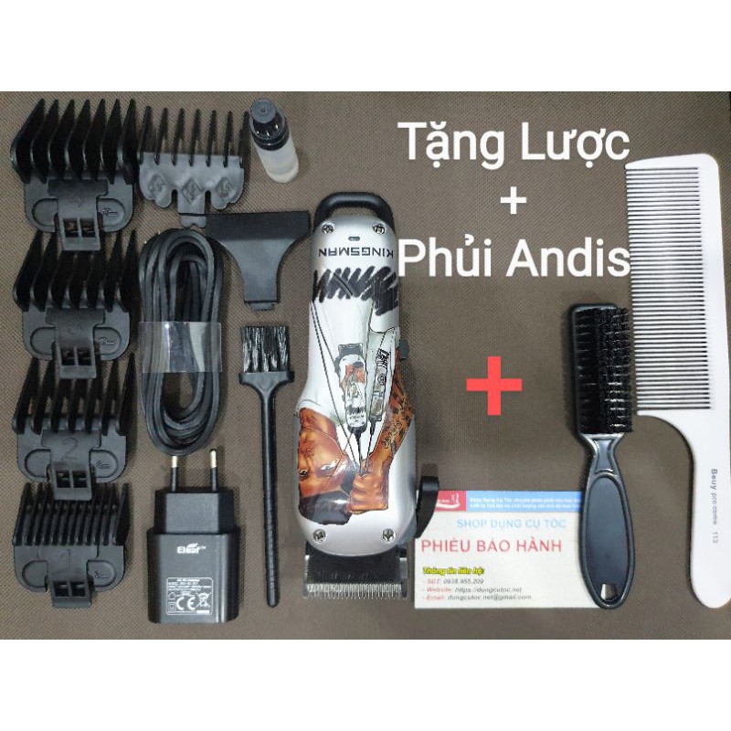 Tông Đơ Cắt Tóc Barber, Tông Đơ Cắt Tóc Cao Cấp Chuyên Fade KingMan.(Ảnh thật)