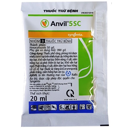 ANVIL 5SC – THUỐC ĐẶC TRỊ NẤM BỆNH CHO CÂY TRỒNG (gói 20ml)