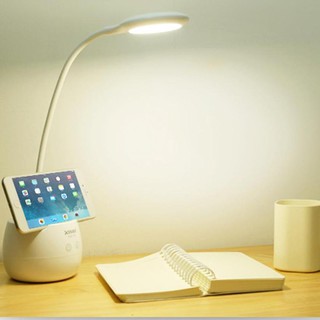 (KHUYẾN MẠI KHỦNG) Đèn LED để bàn tích điện chân sạc USB có giá để điện thoại TGX-772