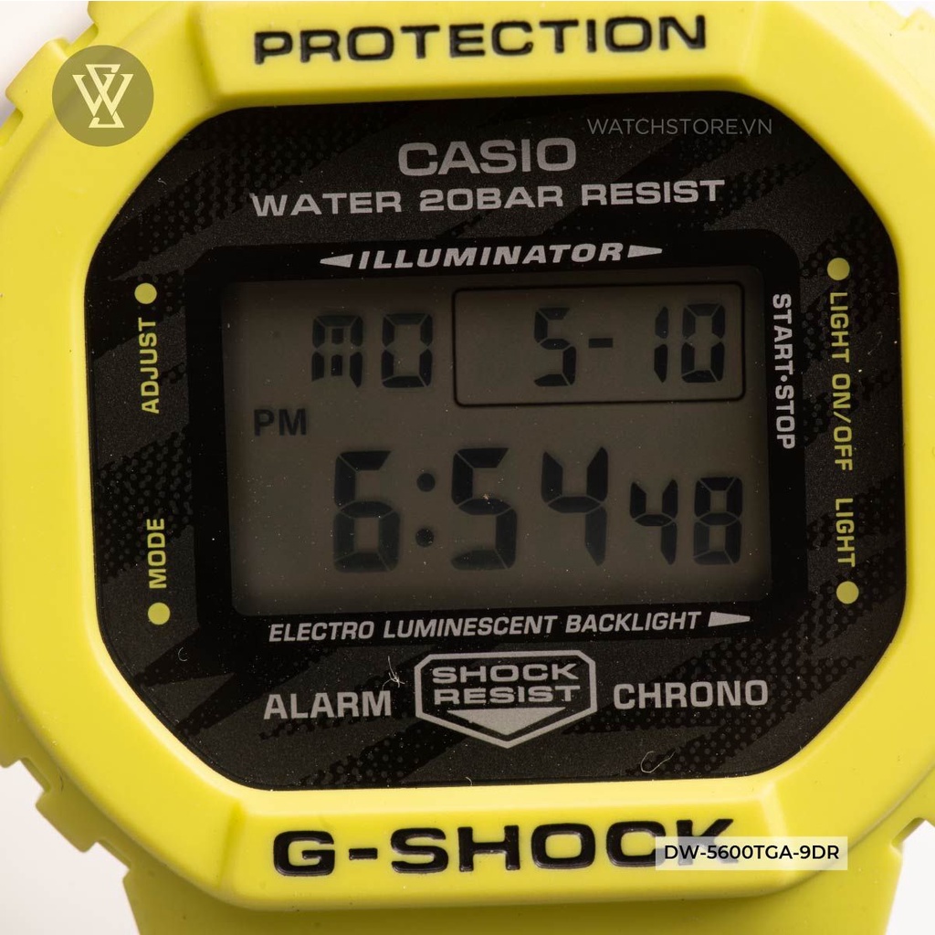 Đồng Hồ Điện Tử Nam Casio G-Shock WATCHSTORE DW-5600TGA-9D Thiết Kế Mặt Kính Khoáng 42.5mm, Vỏ Và Dây Nhựa Bền Bỉ