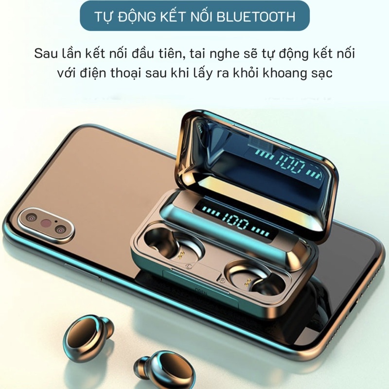 Tai Nghe Bluetooth Gaming F9 PRO TWS Bluetooth 5.0 Bản Quốc Tế Cảm Ứng Chống Nước Tích Hợp Sạc Dự Phòn Dung Lượng Lớn