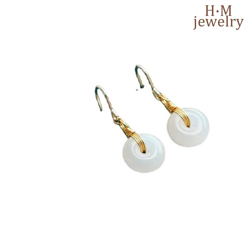 Bông Tai Ngọc Bích Hetian Trung Hoa Sang Trọng