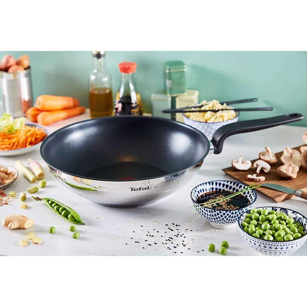 Chảo xào sâu lồng inox 28cm chống dính đế từ Tefal Primary E3091904 - Hàng chính hãng