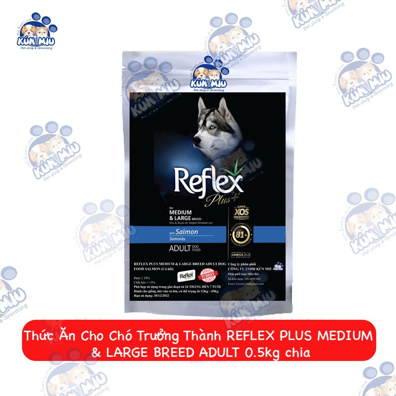 Thức Ăn Cho Chó Trưởng Thành REFLEX PLUS MEDIUM &amp; LARGE BREED ADULT Cá Hồi