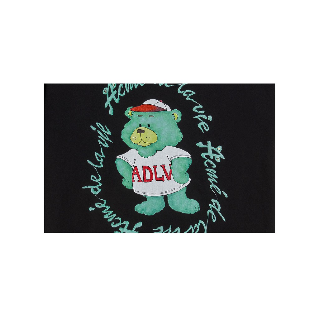 Áo thun ngắn tay cổ tròn ADLV Green Bear Black Đen ADLV Unisex