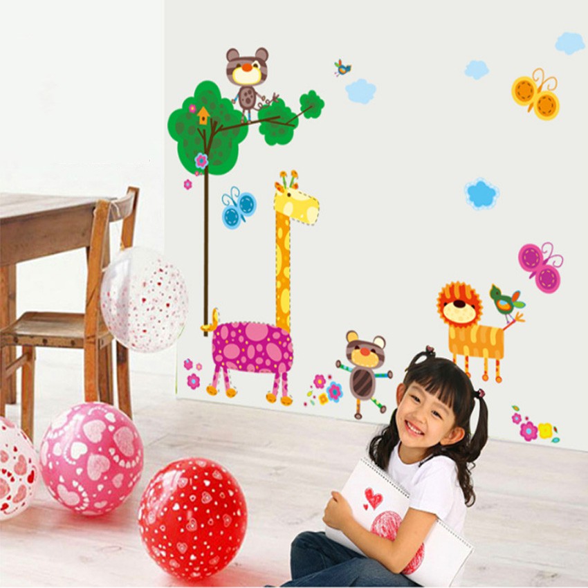 Tranh Dán Tường Phòng Ngủ Cho Bé Hình Thú Cưng GD0122