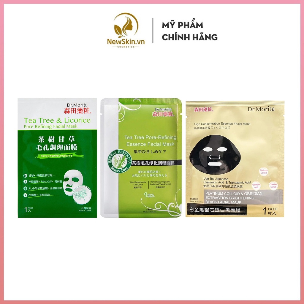 Mặt nạ Dr.Morita Tea Tree &amp; Licorice (xanh lá) (Miếng)