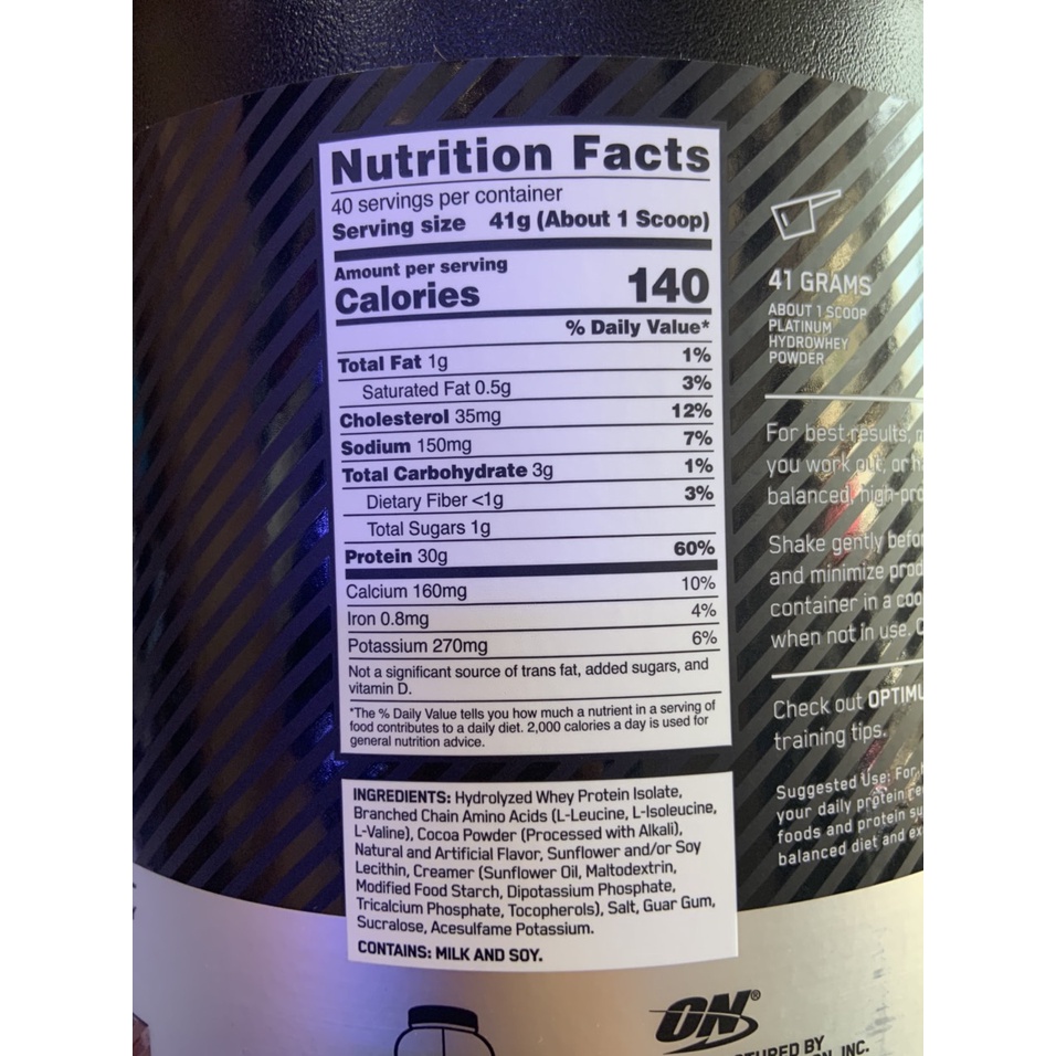 Whey Protein ON HYDRO WHEY Platium 3.6lbs,Protein Thuỷ Phân Cao Cấp , Hấp Thụ Nhanh - Hàng Hãng Phân Phối