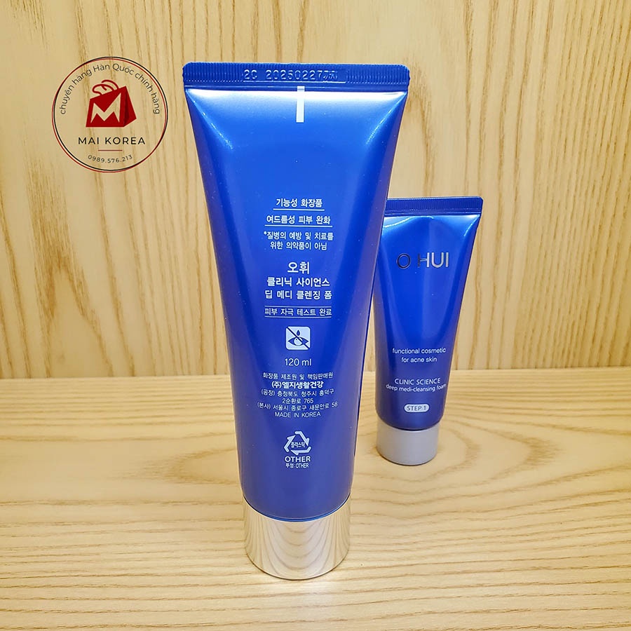 Set sữa rửa mặt OHUI CLINIC SCIENCE xanh cho da mụn cao cấp