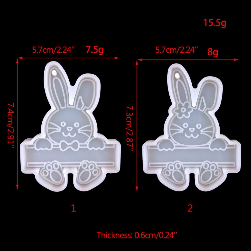 Khuôn Silicone Tạo Hình Làm Móc Khóa Hình Thỏ Phục Sinh Thủ Công