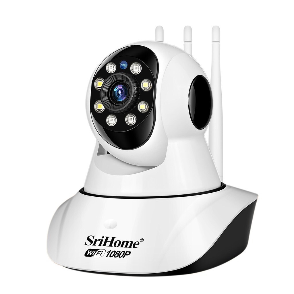 Camera WiFi SriHome SP029 FHD 1080P, Xoay 360 Độ - Quay Màu Ban Đêm