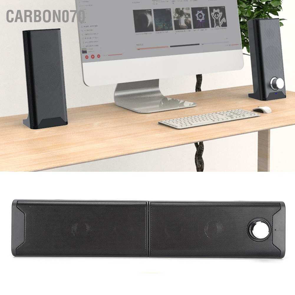 Loa máy tính có dây Đa phương tiện Loa âm thanh nổi mini Strip để bàn với loa siêu trầm【Carbon070】