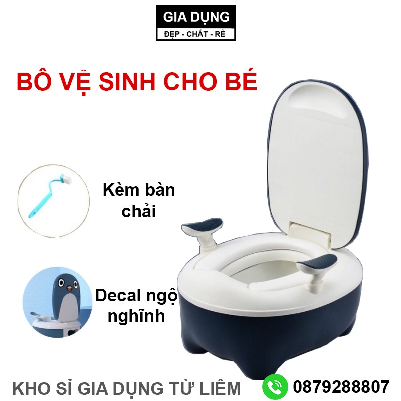 BÔ VỆ SINH TRẺ EM, Ghế vệ sinh cho bé chất lượng cao, bô CHIM CÁNH CỤT, Bồn cầu trẻ em - an toàn, đa năng [MS004]