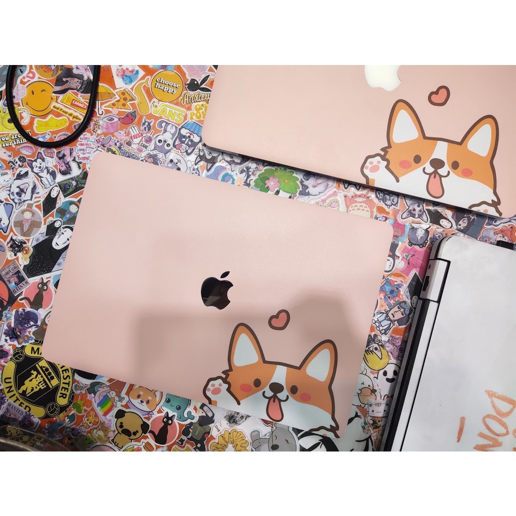 Skin dán laptop mẫu Corgi hồng (đã cắt sẵn cho máy Dell, Asus, Acer, Macbook, Lenovo, MSI, HP, VAIO 14,15,16,17 inch)