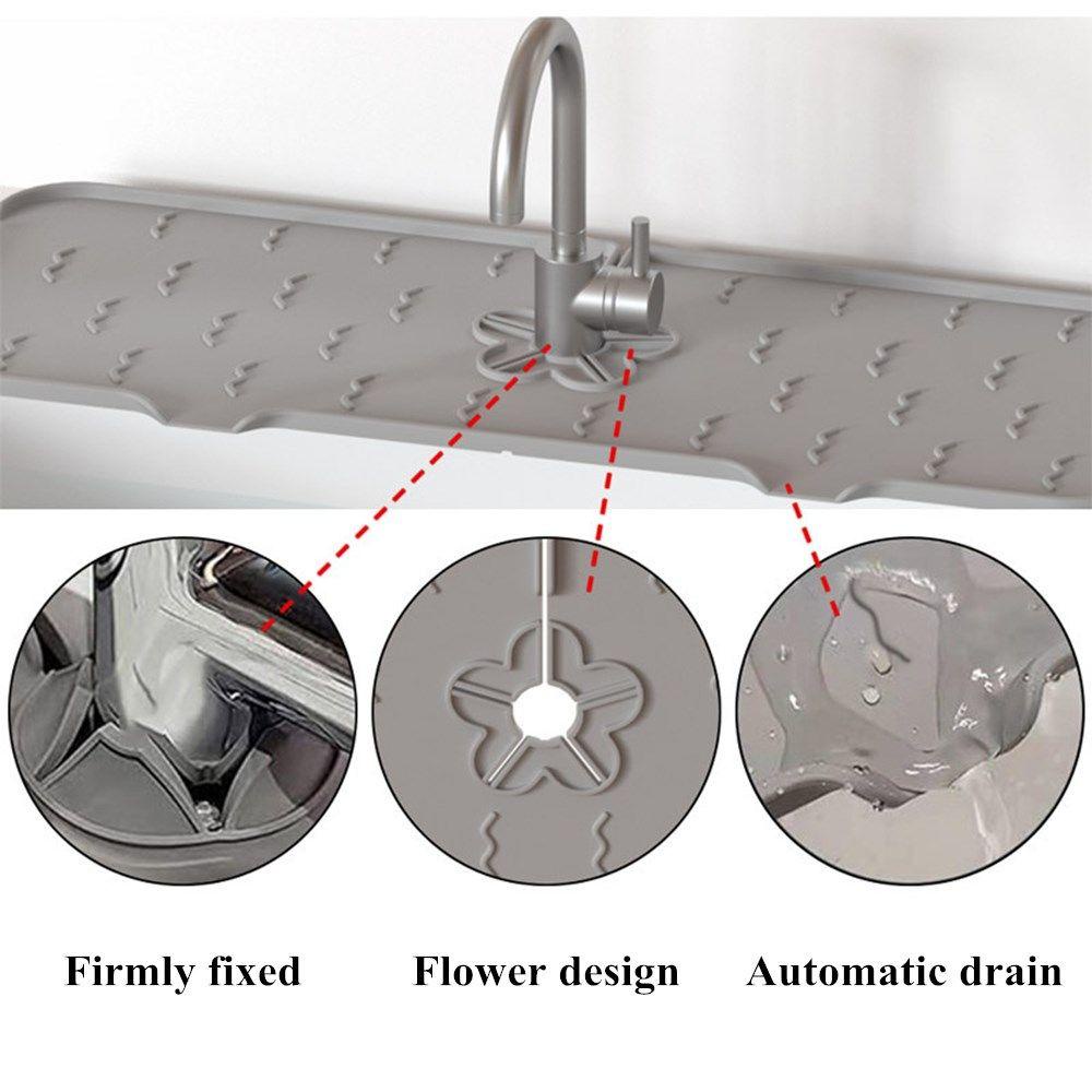 Miếng Đệm Silicone Gắn Vòi Nước Bồn Rửa Chén Chống Văng Nước Có Thể Giặt Rửa