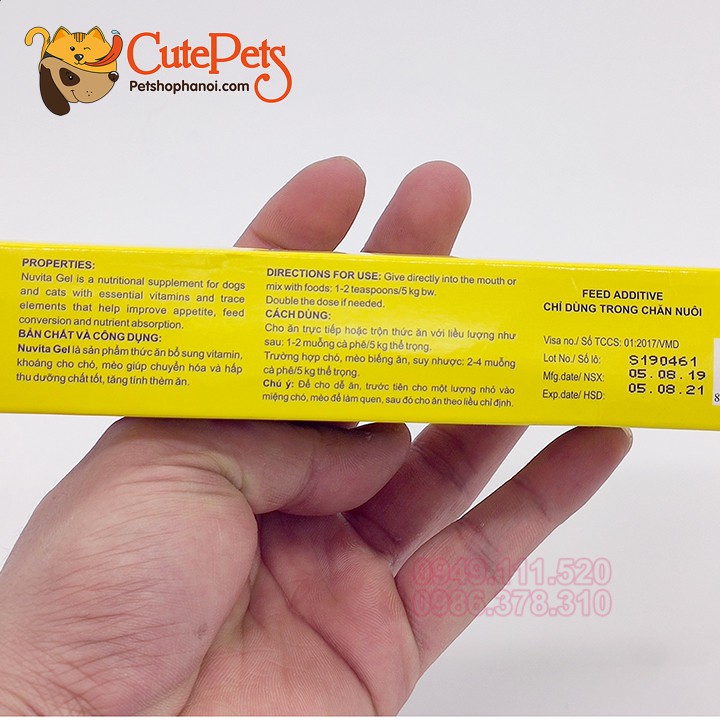 Gel dinh dưỡng Nuvita Gel 120g Thức ăn bổ sung vitamin, khoáng cho chó, mèo - CutePets