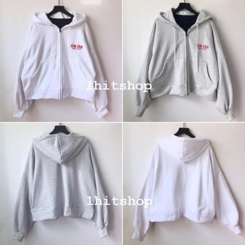 Áo KHOÁC Hoodie OHOH 2 Màu TAY PHỒNG Unisex