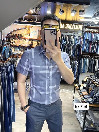 ÁO SƠ MI KẺ NHỎ N7 K59 VẢI LỤA CAO CẤP