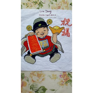 Tranh thêu thần tài31*32cm