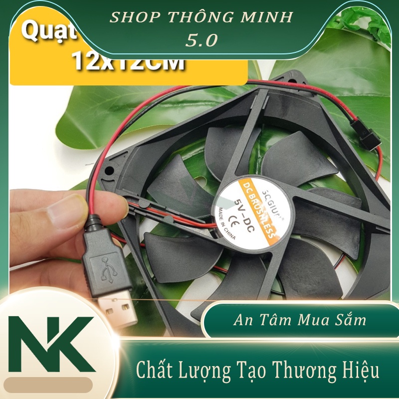 Quạt Tản Nhiệt 5V 12x12CM Tốc Độ 2100RPM Quạt 5V Làm Mát PC LapTop Wifi Thủy Sinh Hút Mùi ShopThongMinh5.0