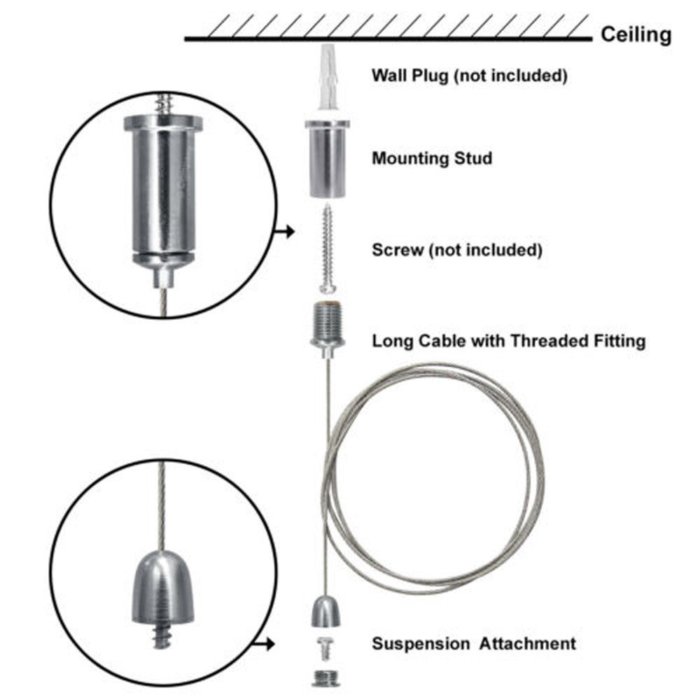 [COD] Mounting Led Panel Hanging Suspension Wire Accessory Kit Lamp Sling Wires & Screws Panel lights Ceiling Light Lifting Adjustable Steel Rope/Multicolor