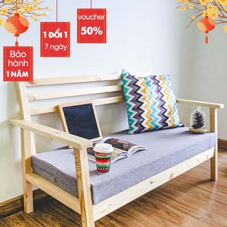 Ghế Sofa Phòng Khách Homefil/ Ghế Sofa Gỗ Tiếp Khách Dành Cho Văn Phòng, Homestay, Phong cách Vintage