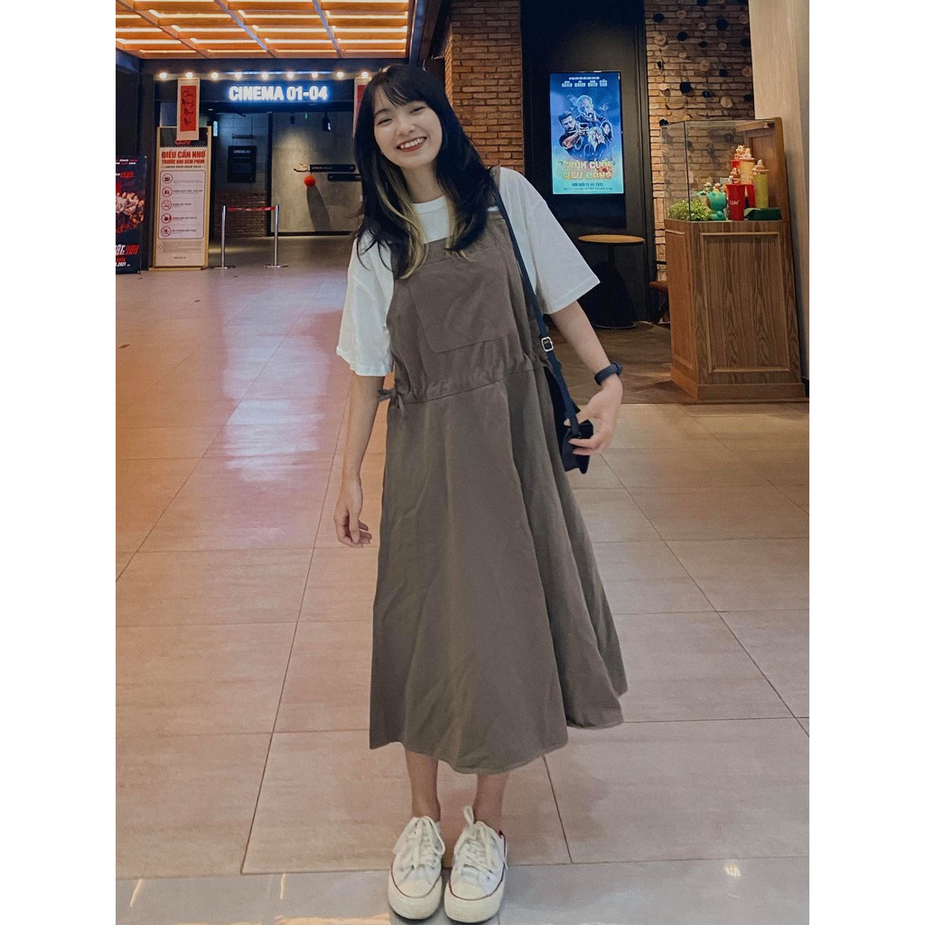 [Mã SKAMA06 giảm 8% tối đa 50K đơn 250K] Yếm váy thô xoè túi trước (Ảnh thật) | BigBuy360 - bigbuy360.vn