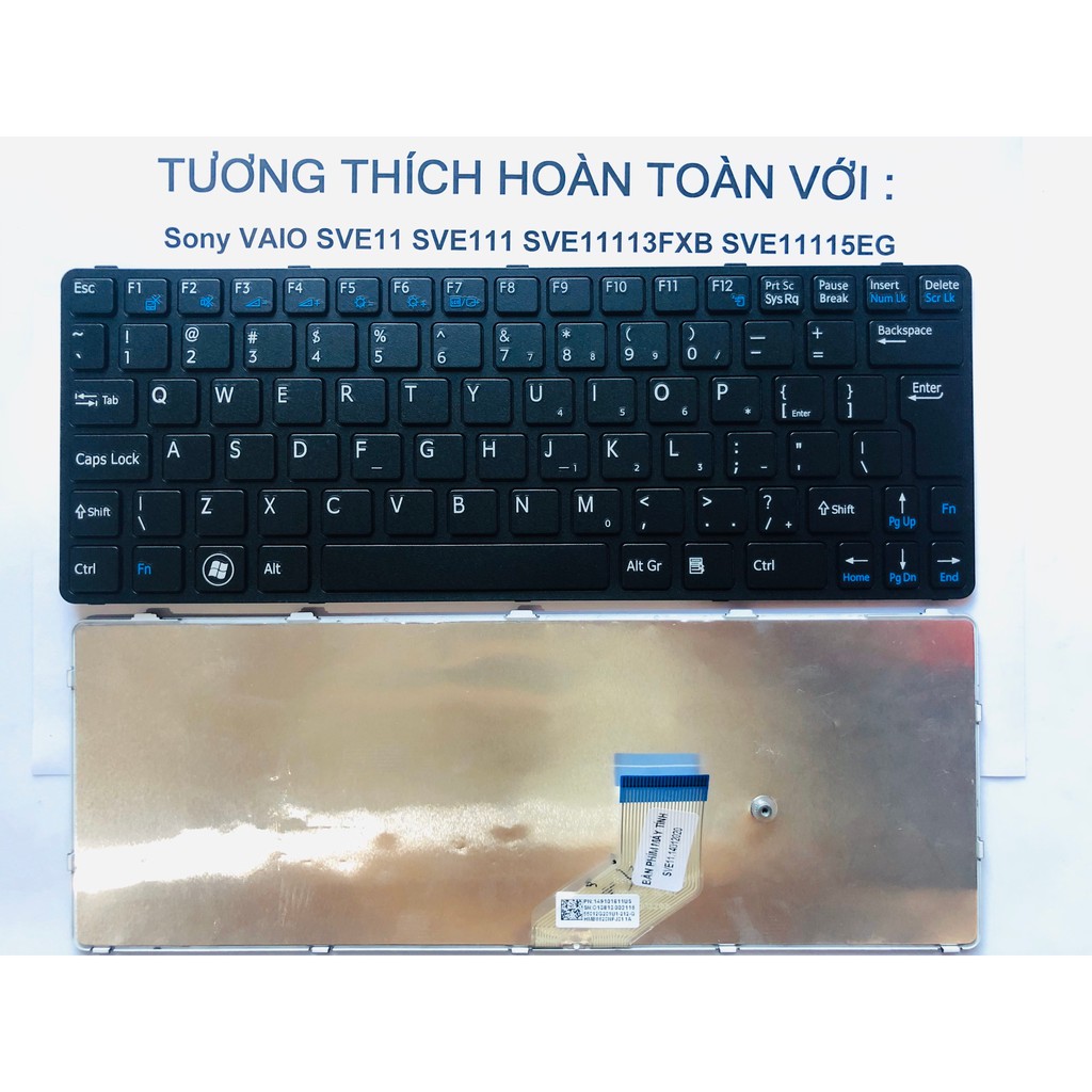 Bàn Phím Laptop SONY VAIO SVE11113FXB SVE11115EG SVE11 SVE111 Hàng Mới 100% Bảo Hành 12 Tháng Toàn Quốc