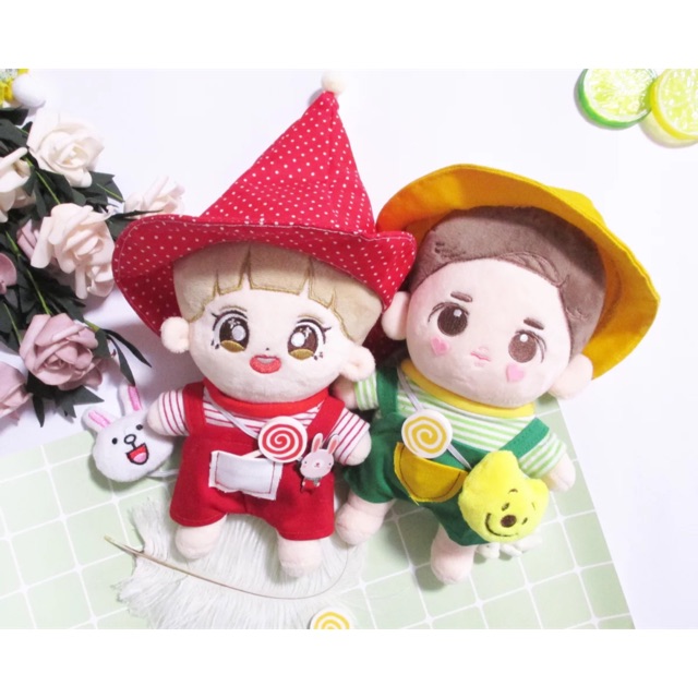 Set áo + yếm cho doll 20cm