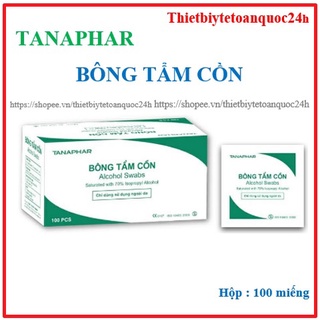 Hộp 100 miếng Bông tẩm cồn Alcohol Swabs