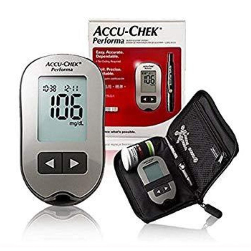 [TRỌN BỘ] Máy Đo Đường Huyết Accu-Chek Performa, Gồm Bút, kim và Tặng Hộp Que Thử 10 Que NK Chính hãng