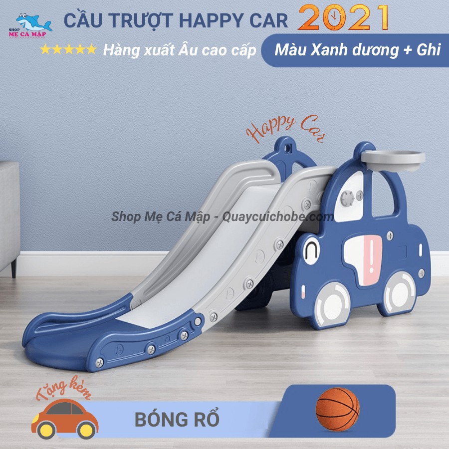 [Mã SKAMSALE8 giảm 10% đơn 200K] Cầu trượt cho bé Happy Car 2021, họa tiết ngộ nghĩnh, cầu trượt cho bé trai và bé gái