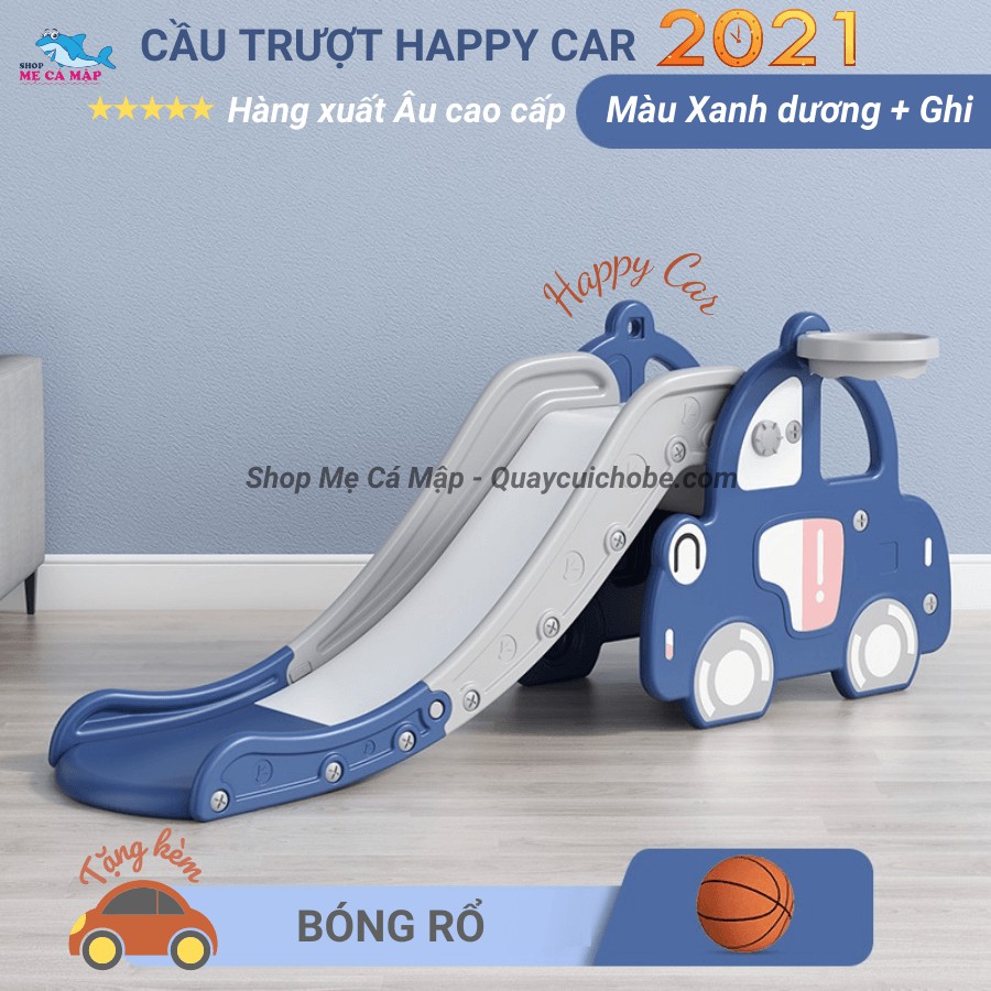 Cầu trượt cho bé Happy Car 2021, họa tiết ngộ nghĩnh, cầu trượt cho bé trai và bé gái