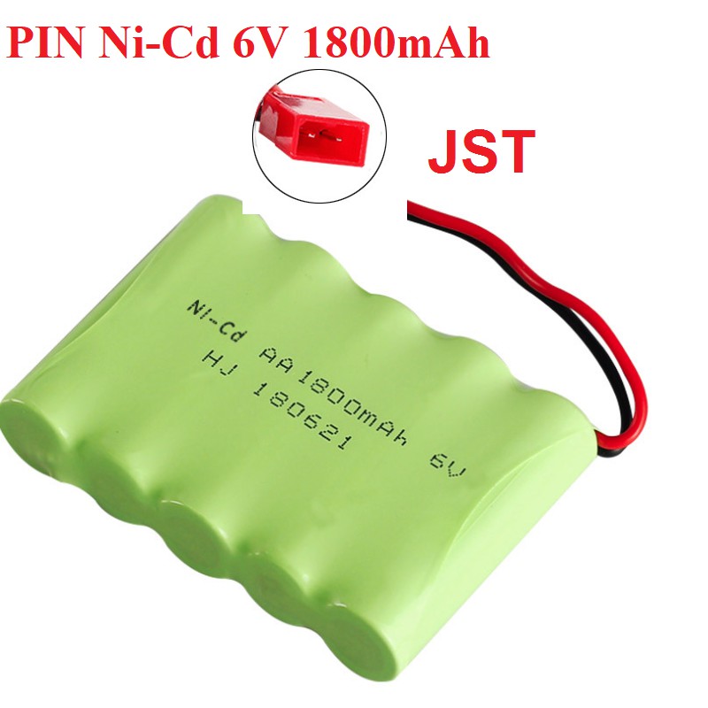 Pin sạc Ni-cd 6V 1800mah JST dùng cho xe mô hình điều khiển