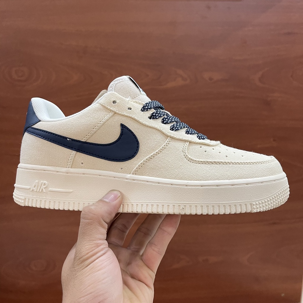 Giày sneaker Af1 custom 'Beige Deep Blue' - Fullbox [Bản chuẩn đẹp]