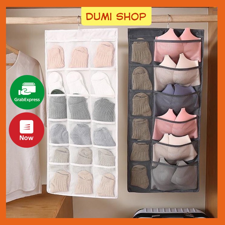 Túi treo đồ lót 30 ngăn 2 mặt loại dày đẹp - túi đựng áo ngực vải chống thấm chống ẩm mốc Dumi Shop GG