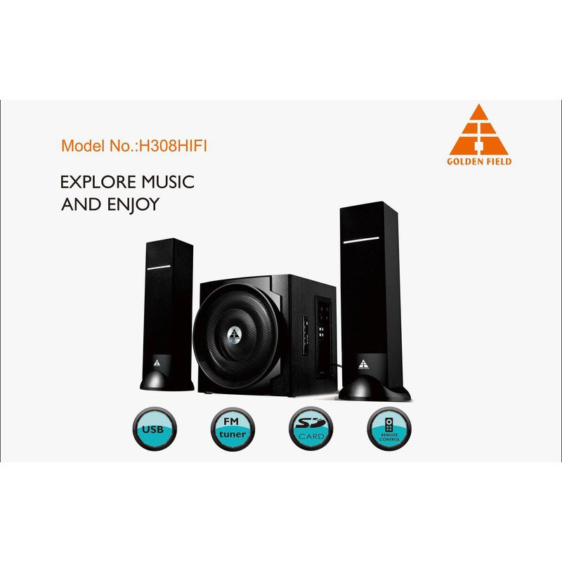 Loa Golden Field H308 HIFI/2.1(usb, Bluetooth,SD,FM)