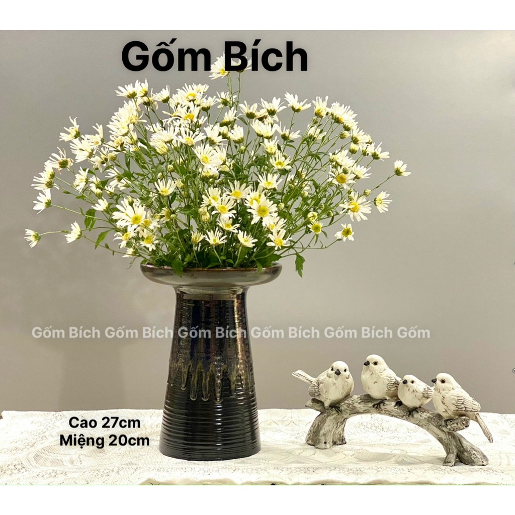 Bình Hoa Lọ Hoa Gốm Nhiều Mẫu Men Kim Sa Gốm Sứ Bát Tràng - Gốm Bích