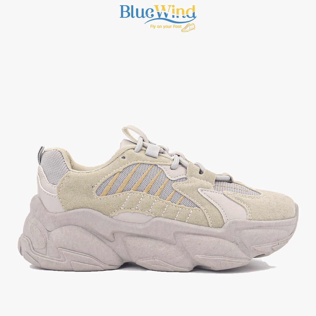 Giày Sneaker Trơn Giày Thể Thao Nữ Đế Cao Da Mềm Kiểu Dáng Hàn Quốc BLUEWIND 68741