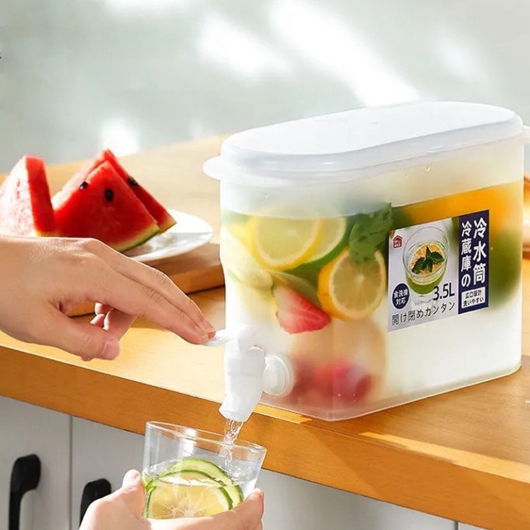 Bình Đựng Nước Có Vòi Để Tủ Lạnh 3,5 Lít Chứa Nước Chanh, Nước Trà Nước Hoa Quả Cho Gia Đình