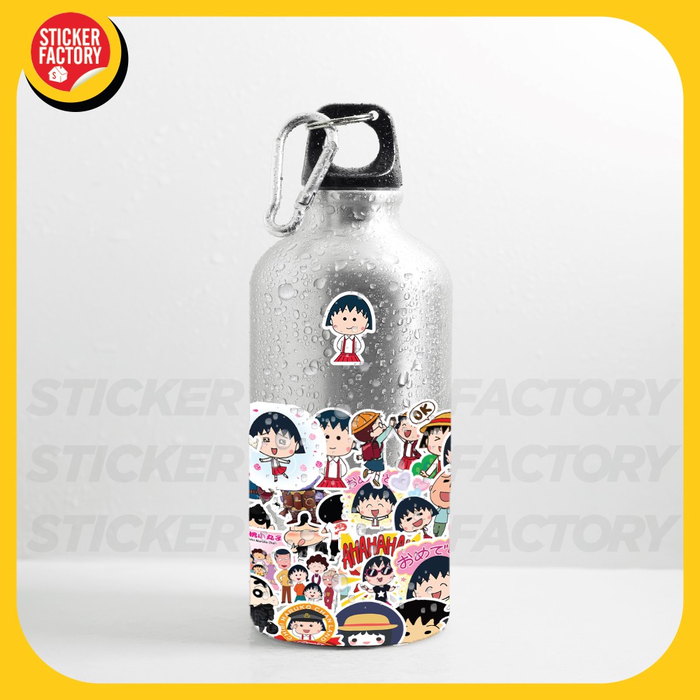 Maruko and Shin - hộp set 100 sticker decal hình dán trang trí nón bảo hiểm , laptop, xe máy, ô tô - STICKER FACTORY