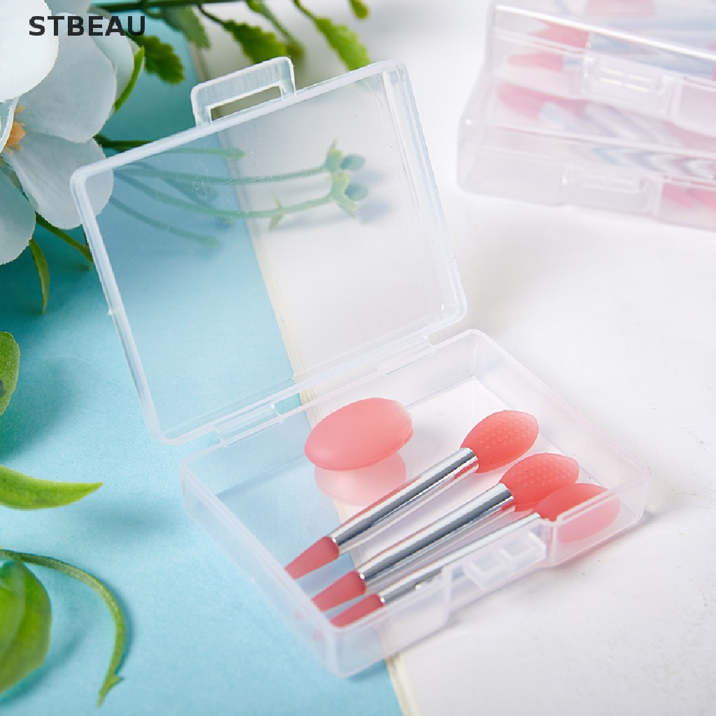 Bộ 3 Cọ Silicone Đắp Mặt Nạ Môi Chống Bụi Kèm Vỏ Hút Tiện Lợi